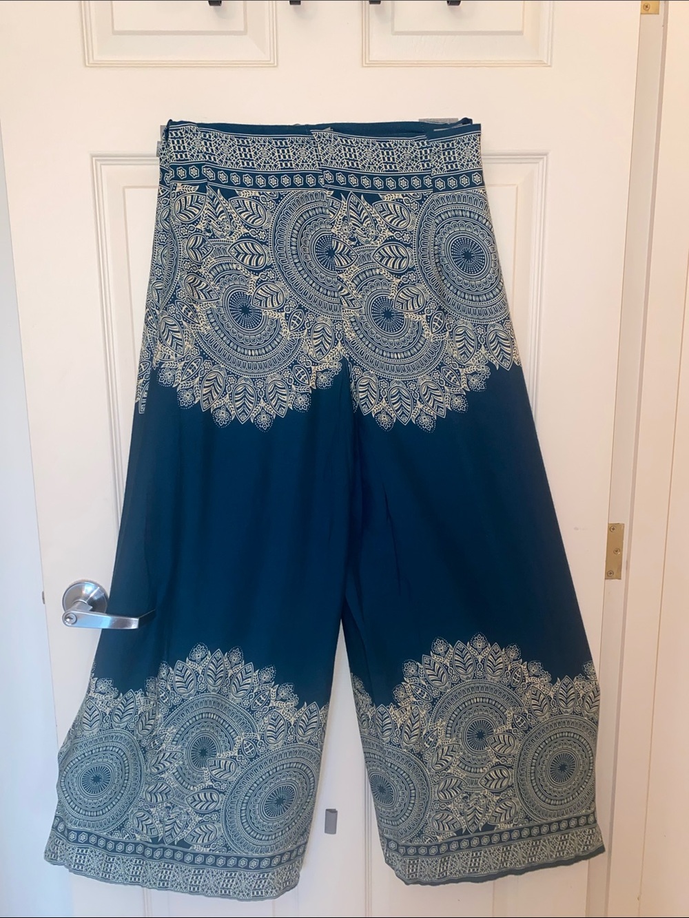 Thai Wide-Leg Palazzo Fisherman Pants - Teal